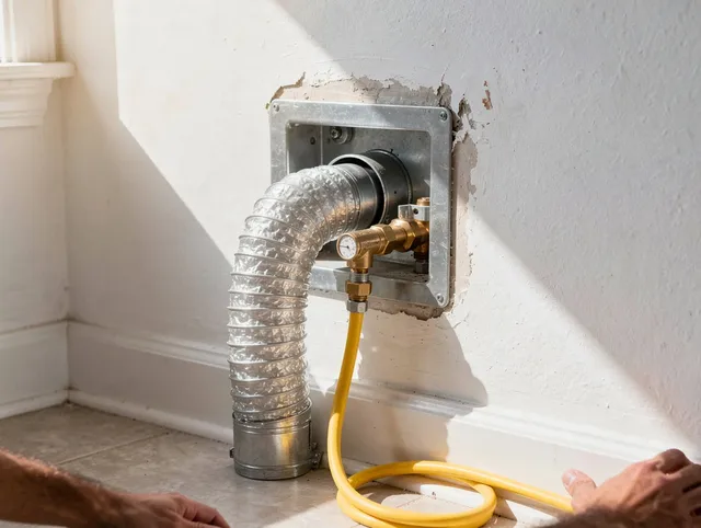 Deltona Dryer Vent Cleaning certified technician performing specialized gas dryer vent cleaning in Deltona